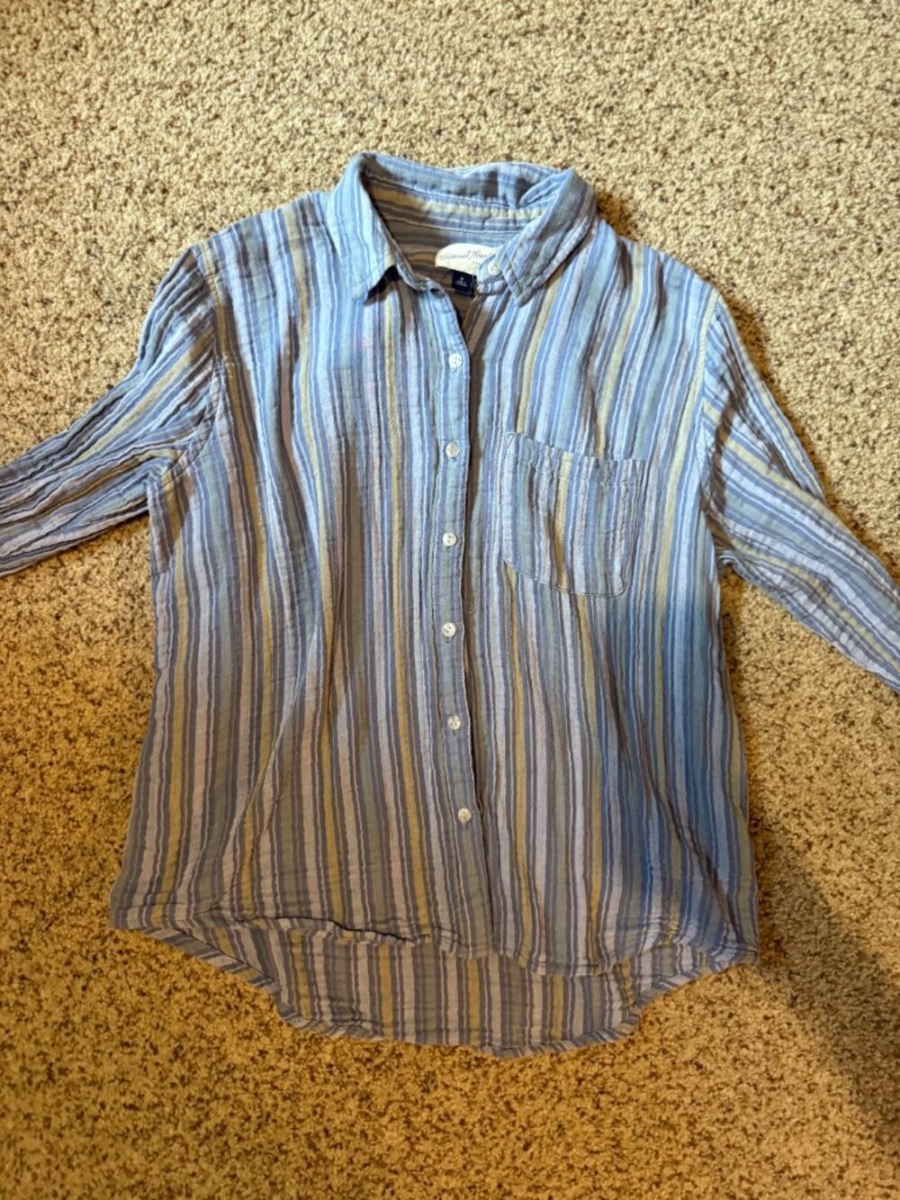Universal Thread Blue Striped Button Down - Picture 4 of 6
